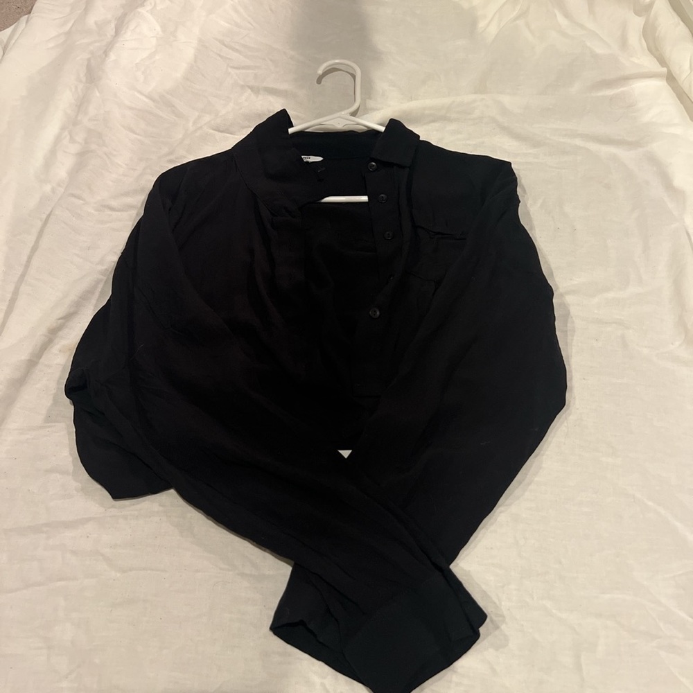 cropped button up